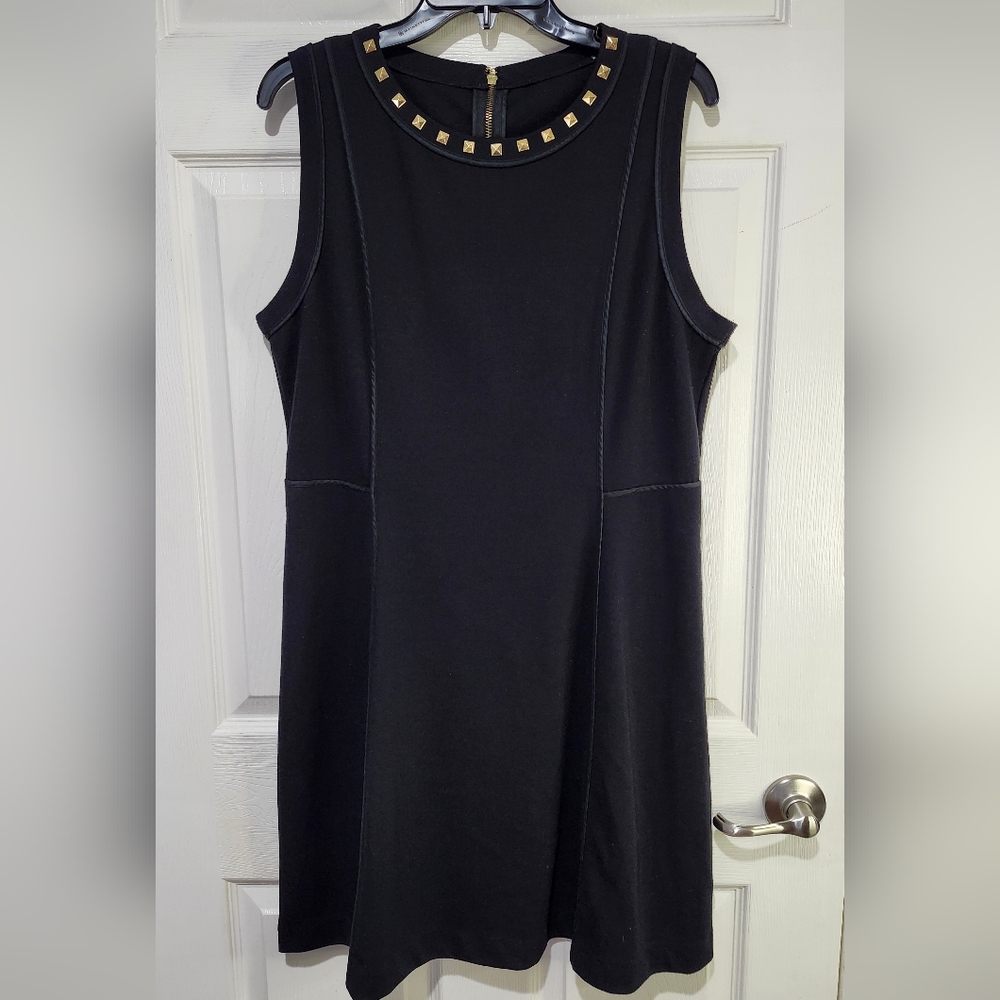 MICHAEL Michael Kors Black Dress with Gold Stud Accents